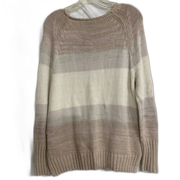 NWT Chaps Sweater Women's Med Knit Pullover Soft Girl Pastel Tone Colorblock - Picture 2 of 7